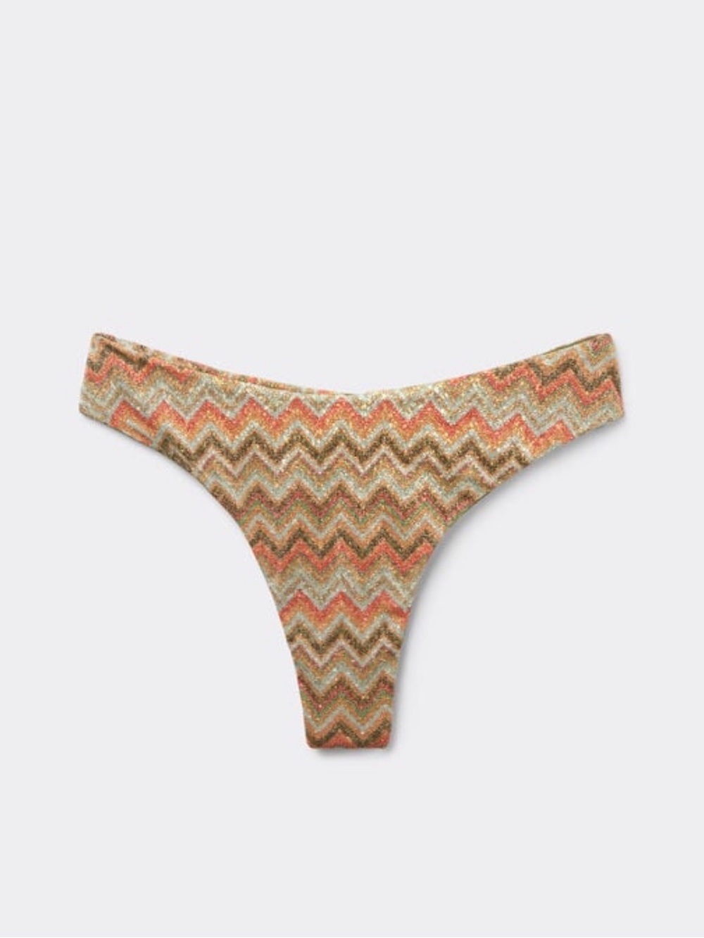 Luxury Chevron Rounded High-Cut Brazilian Bikini